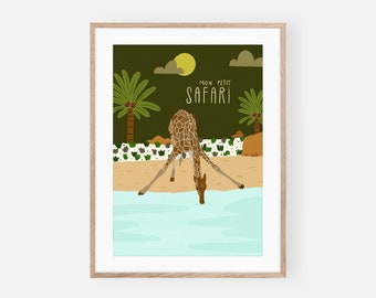 Poster enfant mon petit safari