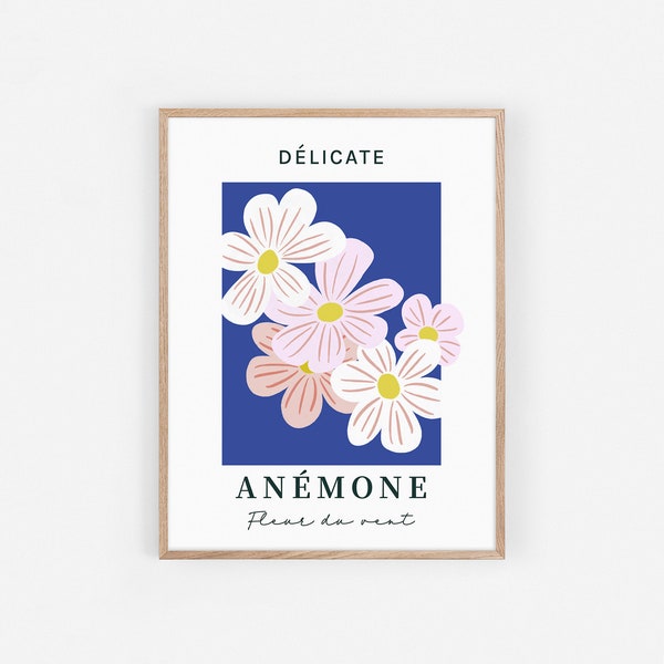 Affiche florale anémone