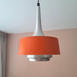 Vintage metal pendant lamp, Louis Kalff for Philips, 1970s