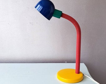 80s metal desk lamp, Memphis style