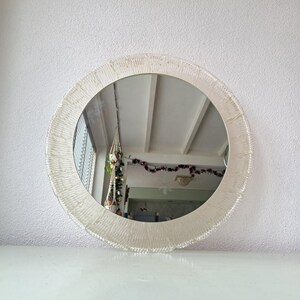 Vintage round design mirror with light, Hillebrand Lighting, 70s