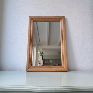 Wooden mirror in natural oak, 1980s