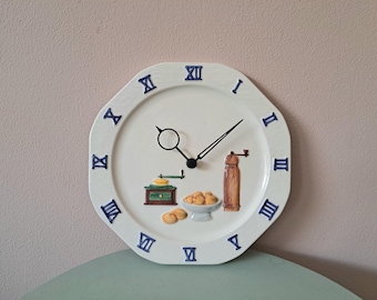 Nice ceramic wall clock, 90s