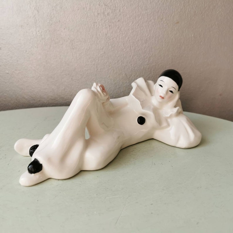 Set of 2 vintage porcelain figurines Pierrot years 70 image 5