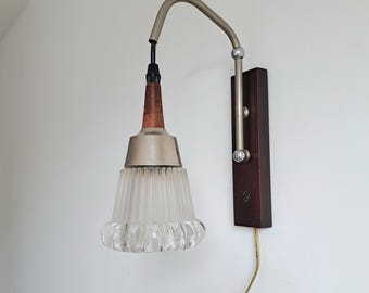 Nice vintage fishing rod wall lamp, 70s