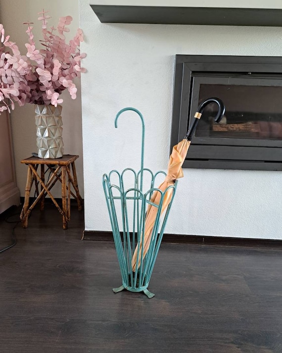 Very Nice Vintage French Metal Umbrella Stand From the 1950s