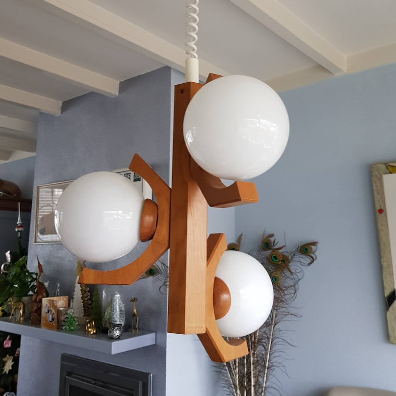 3 bulbs Design pendant lamp Bony design years 80
