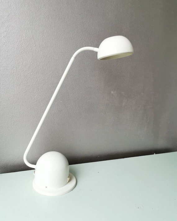 Vintage White Metal Desk Lamp From 80s Vrieland Design -