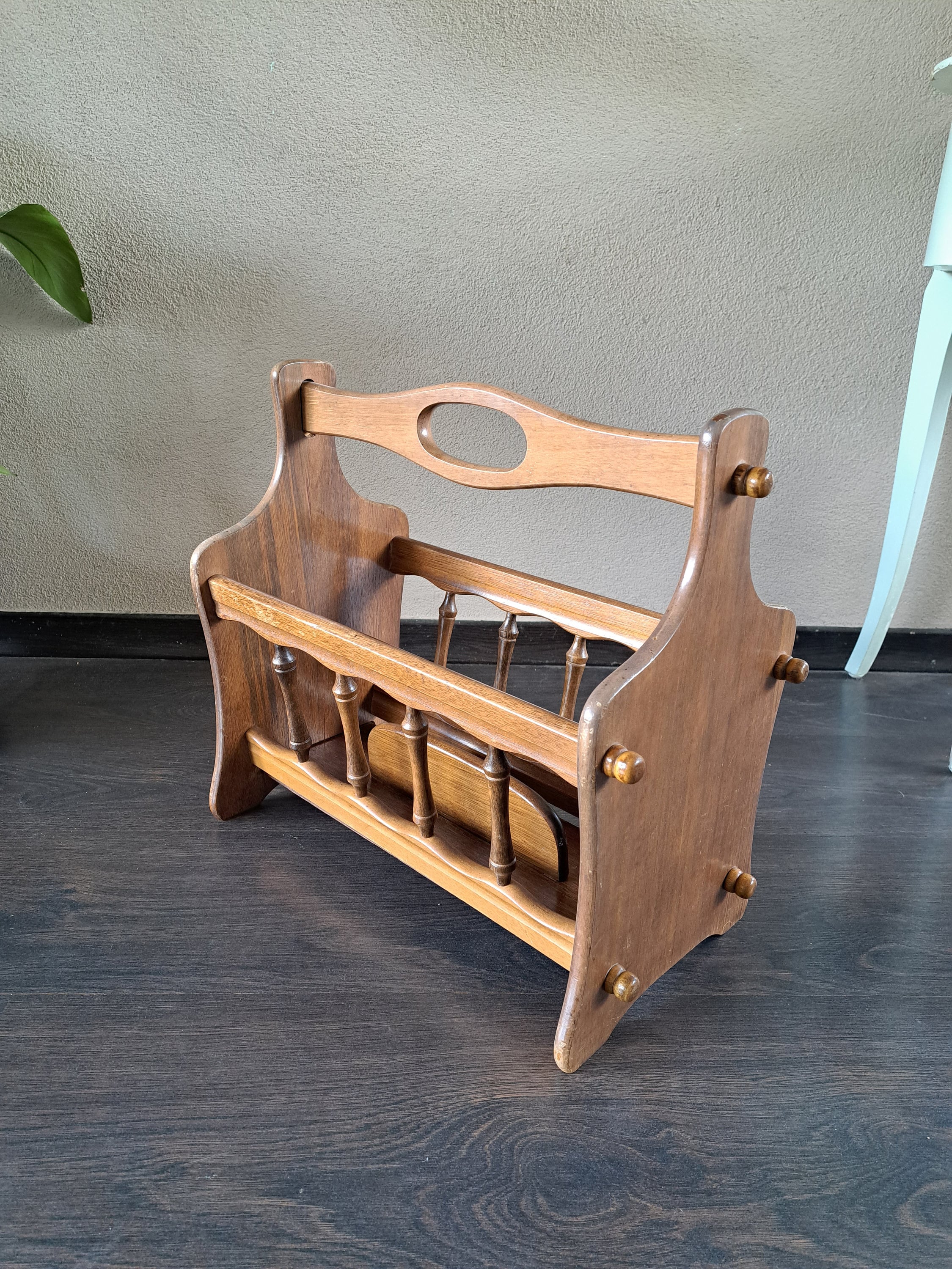 Beautiful Wooden Vintage Magazine Rack, 1970s - Etsy