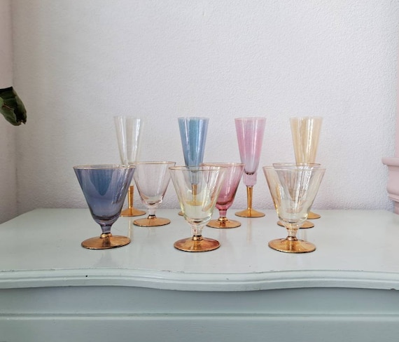 Lot de 4 verres multicolores champagne Moët et Chandon - Arts de la table