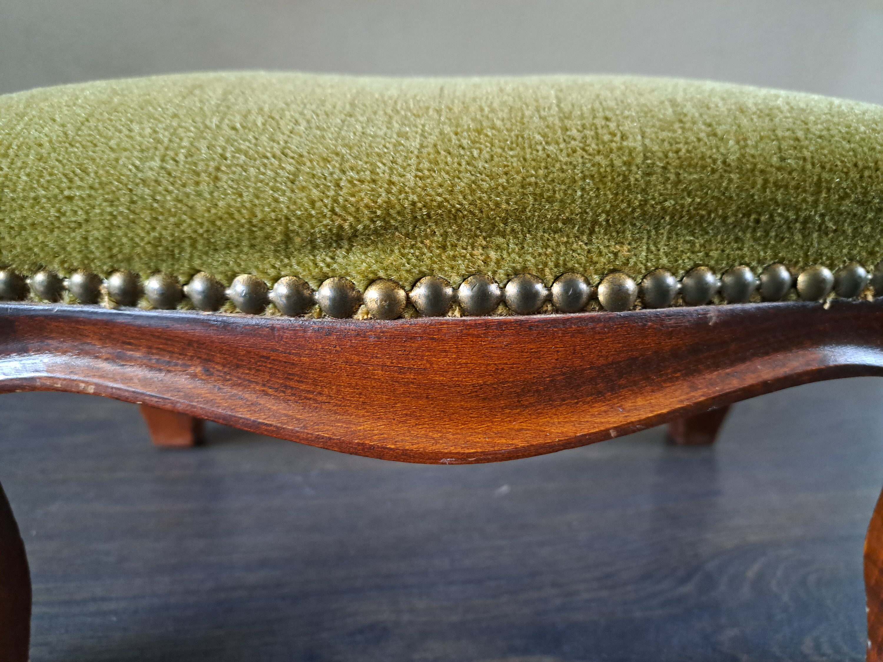 Beautiful Wooden Footstool With Fabric Upholstery From the Beautiful Wooden Footstool With Fabric Upholstery From the