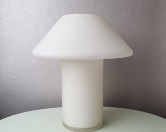 Beautiful glass mushroom table lamp Hala Zeist, 80s, white space age