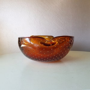 60s crystal bubble glass ashtray Floris Meijdam/Leerdam