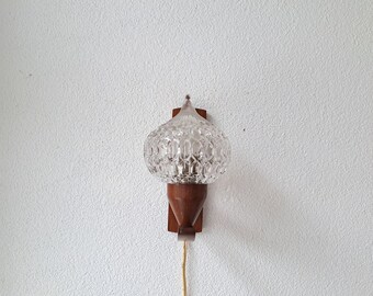 Beautiful Danish small wall lamp with glass shade, 1970s
