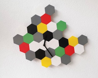 Vintage plastic hexagon wall clock Ikea, 90s