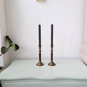 Beautiful set of 2 brass candlesticks, 70s