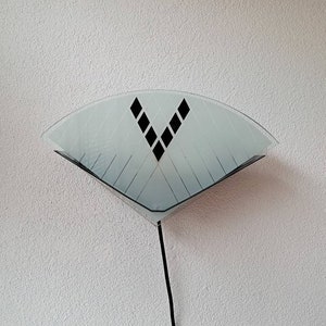 Beautiful vintage glass wall lamp, 80s