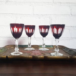 4 Art Deco shot glasses Crystal