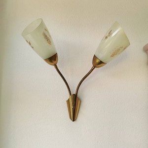 Hollywood Regency gold wall lamp, 70s