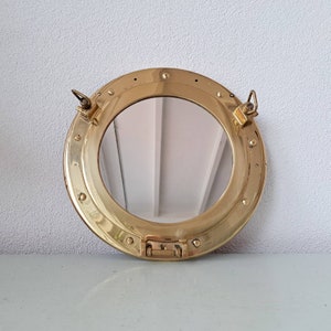 Art deco porthole/port hole brass with mirror, 50s