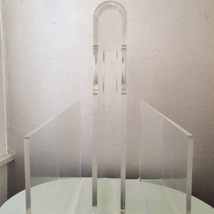 Vintage-Zeitungsständer / Zeitschriftenständer aus transparentem Plexiglas, 1980er Jahre