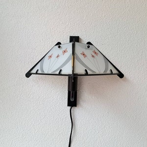 Beautiful vintage glass wall lamp, 80s