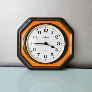 Vintage ceramic wall clock Junghans Germany, 1970s image 1