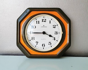 Vintage ceramic wall clock Junghans Germany, 1970s