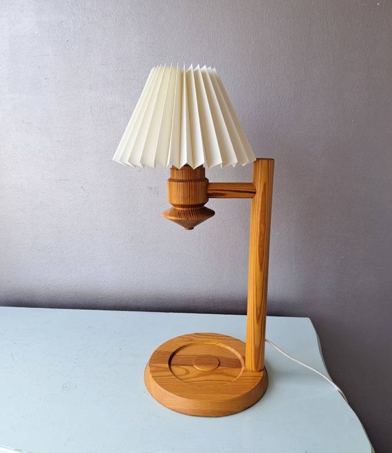 Vintage Ikea Table Lamp With Pleated Shade 80s Etsy Australia