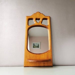 Vintage wooden mirror, 1980s