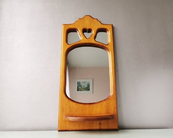 Vintage wooden mirror, 1980s