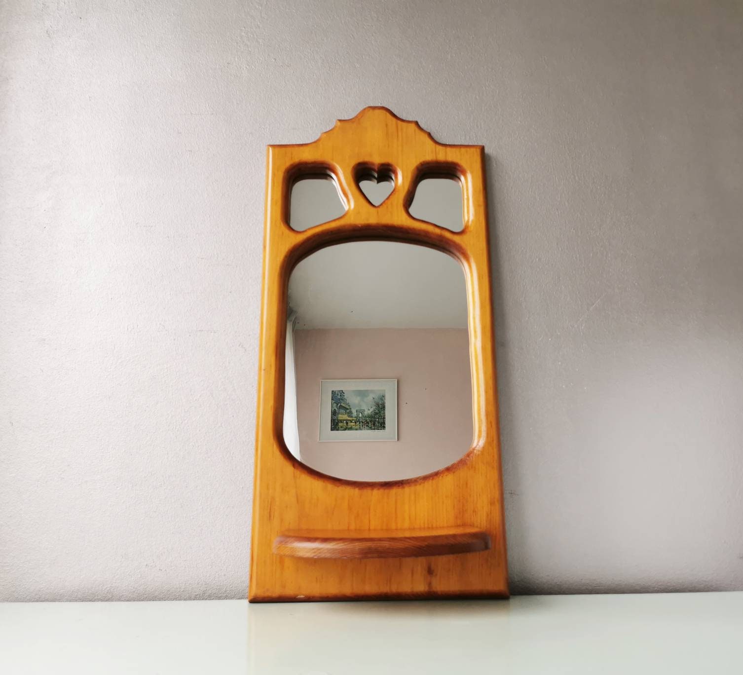 Miroir Vintage En Bois, 1980