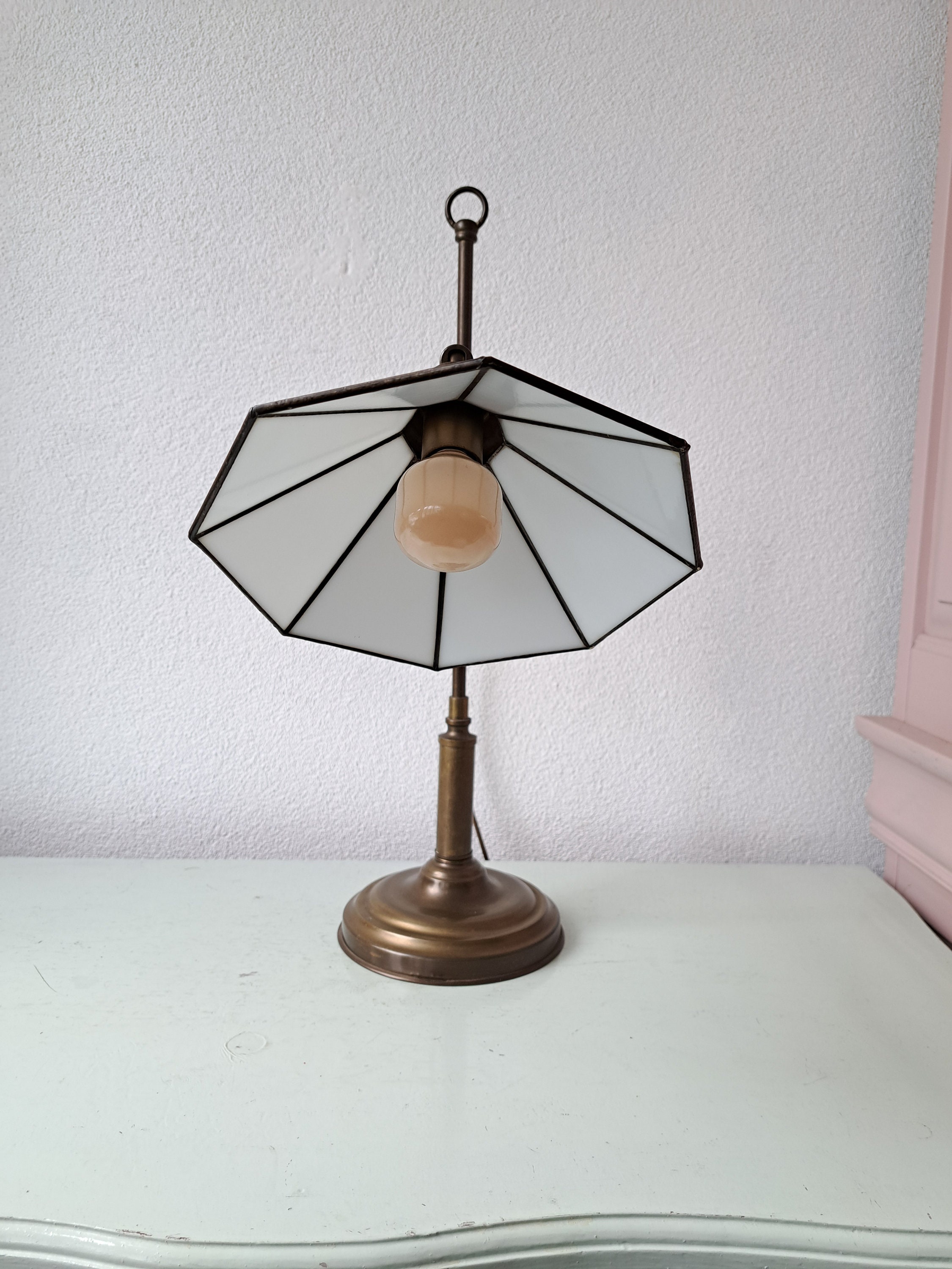 Vintage Table Lamp/desk Lamp/banker's Lamp, 1970s, Tiffany
