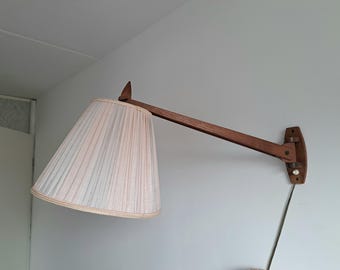 Beautiful wooden wall lamp, 1970s
