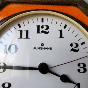 Vintage ceramic wall clock Junghans Germany, 1970s image 5