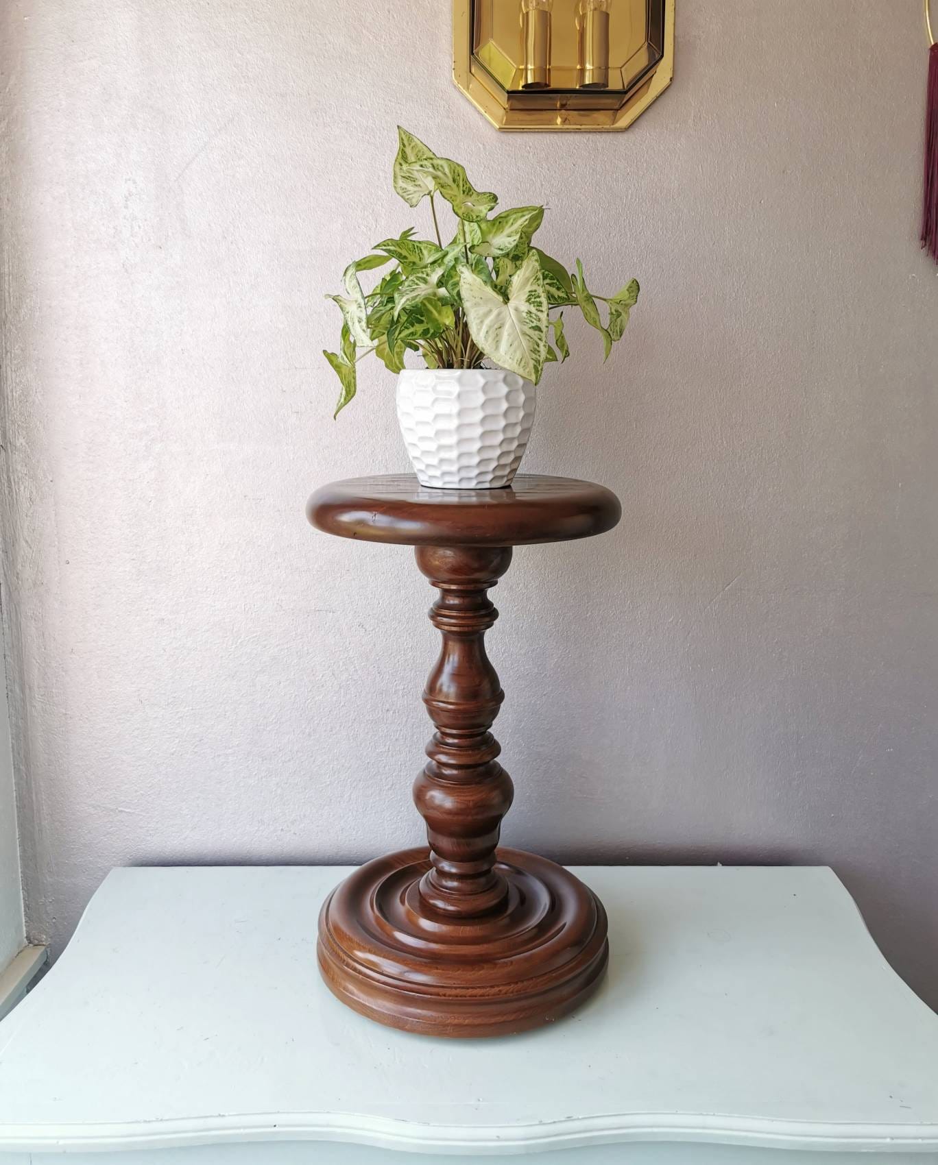 Vintage wooden flowerpot holder/side table 1970s