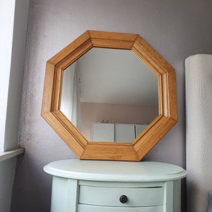 Wooden mirror in natural oak, 1980s