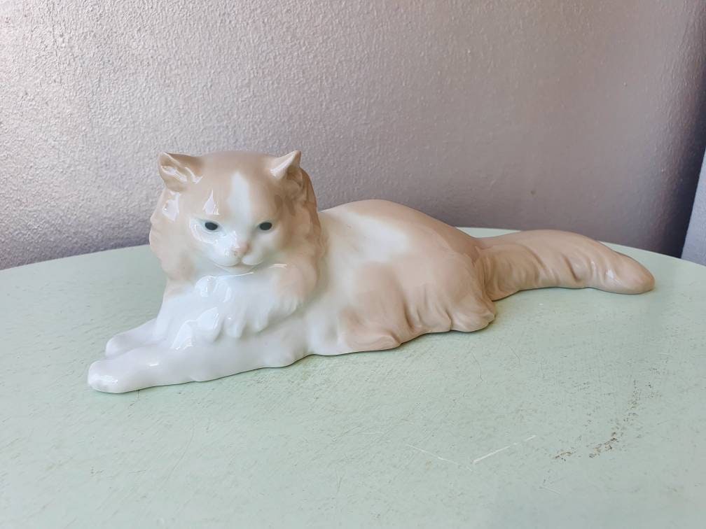Vintage Porcelain Figurine Kitty Années 80