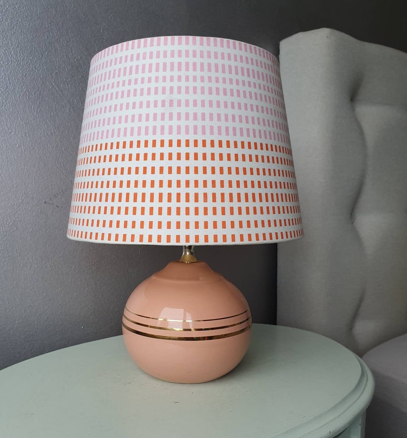 Vintage Ceramic Table Lamp With Fabric Lampshade Years 80 Home Living Lamps Safarni Org