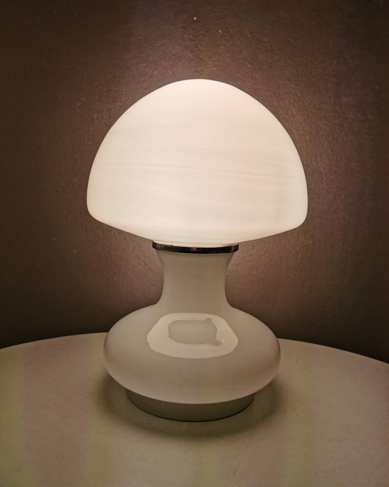 Lampe de table champignon blanc 38cm LIN