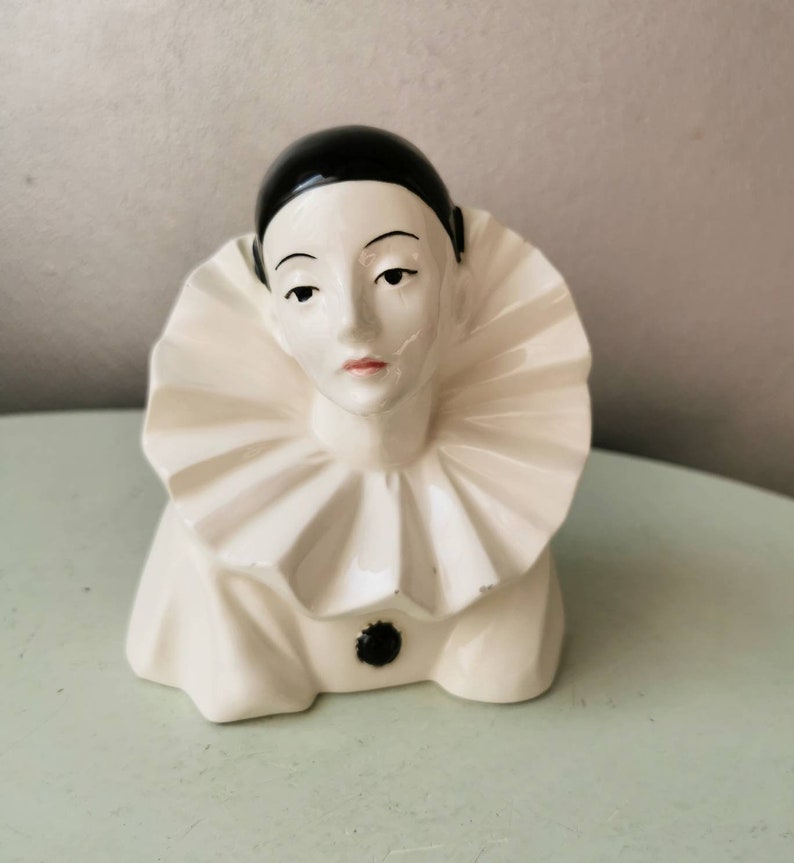 Set of 2 vintage porcelain figurines Pierrot years 70 image 8