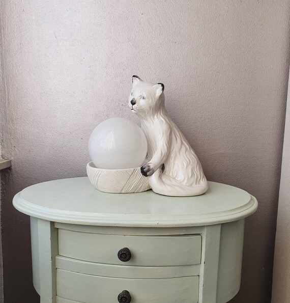 Vintage ceramic 2024 cat lamp