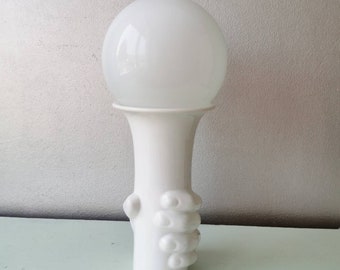 Vintage ceramic table lamp with glass ball in the style of Raymor Mancer, 1980s