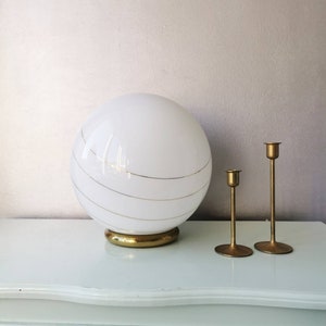 Vintage glass ball lamp Hollywood Regency style, 80s