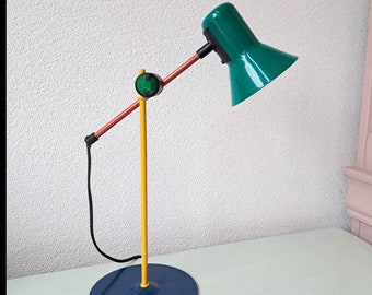 80s metal desk lamp, Memphis style