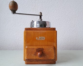 Molinillo de café antiguo de madera, años 60