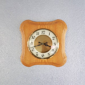 Wooden clock white oak, Germany 70s