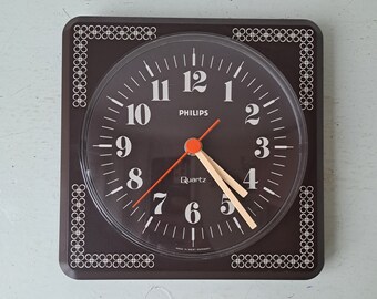 非常に素晴らしいヴィンテージのフィリップス掛け時計、1980 年代