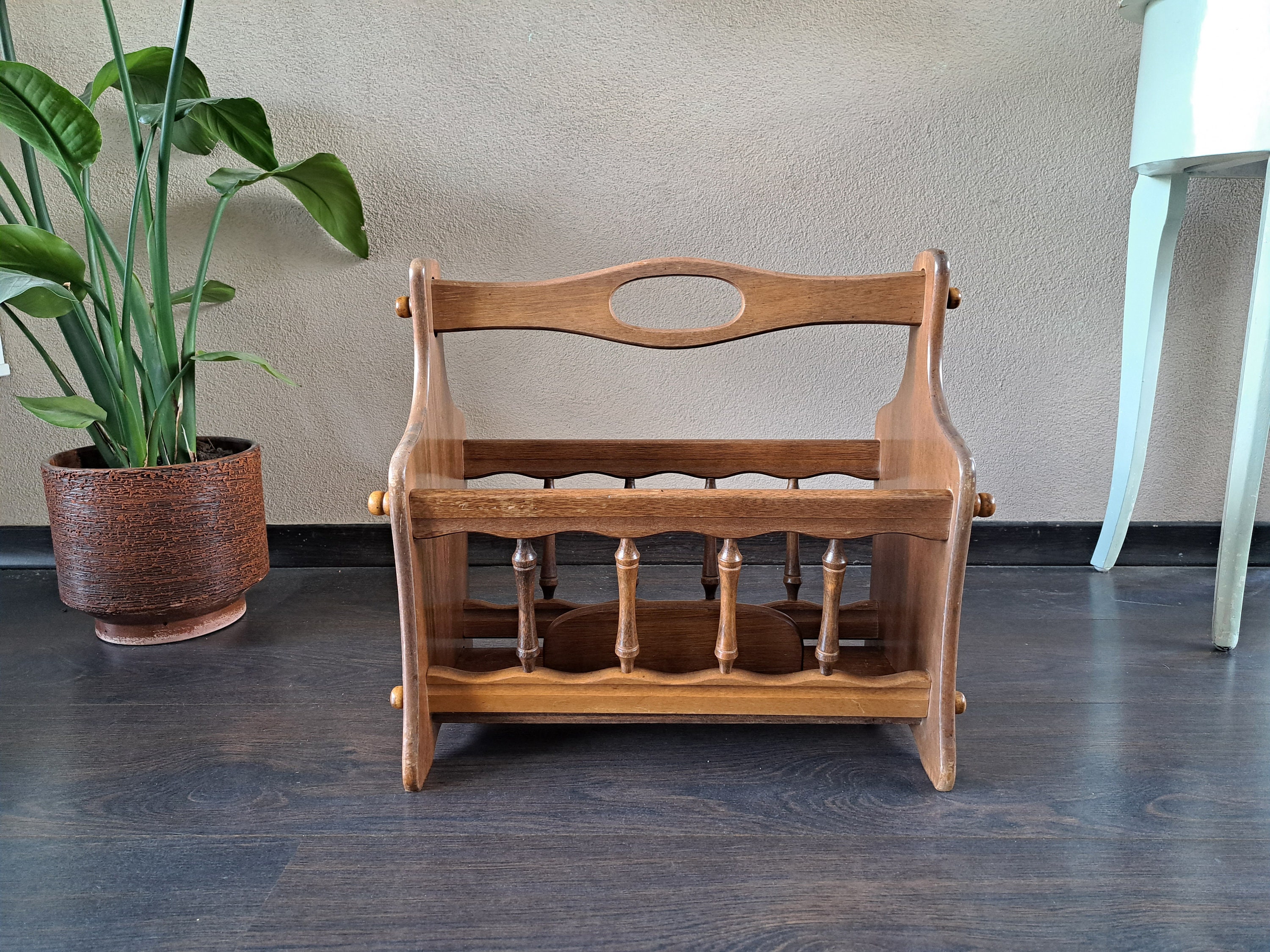 マガジンラック 70's vintage bent plywood Magazine Rack Alvar Aalto Style Birch Bentwood Plywood Magazine Rack