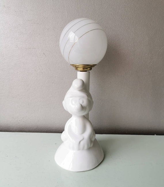 Pitufo de lámpara de mesa de cerámica vintage con esfera de Etsy España Pitufo de lámpara de mesa de cerámica vintage con esfera de Etsy España